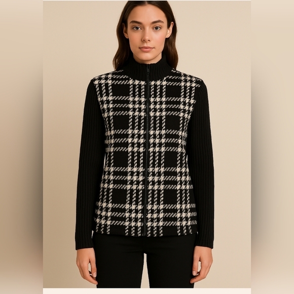 Kate Hill Jackets & Blazers - Kate Hill Women’s Petite Zip Sweater, like new never worn. Shell: 100% New Wool